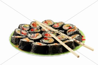 Sushi on a plate