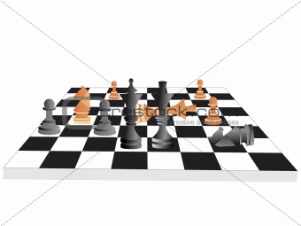 vector chess board and figures, set25