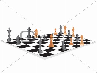 vector chess board and figures, set56