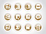 vector web 2.0 style shiny icons, rounded series set 16