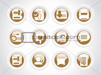 vector web 2.0 style shiny icons, rounded series set 16
