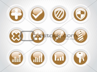 vector web 2.0 style shiny icons, rounded series set 18