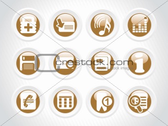 vector web 2.0 style shiny icons, rounded series set 7