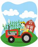 Farmer On A Tractor