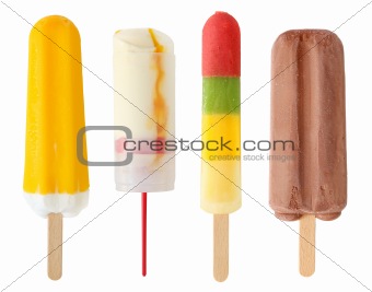 Four colorful popsicle