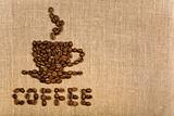 Coffee cup over canvas background 