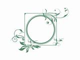 vector frame with green flowers