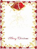 vector frame, christmas design with snowflake and bell