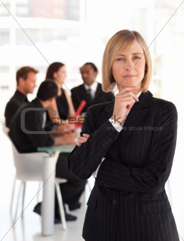 Senior business woman in foreground