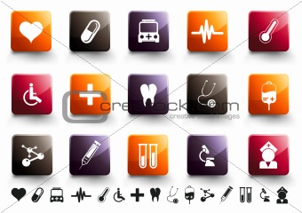 Medical Icon Set | Warm High Gloss