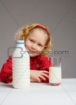 Girl and milk