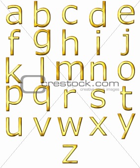 3D Golden Alphabet