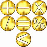 3D Golden Math Symbols