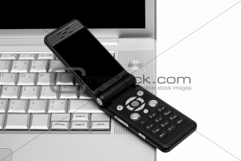 Mobile phone and laptop