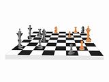 vector chess board and figures, set44