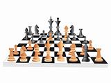vector chess board and figures, set45