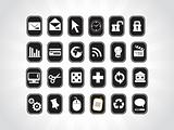 vector web icons in white
