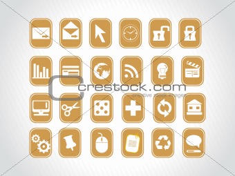 vector web icons in yellow