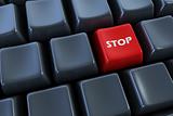 keyboard with "stop" button