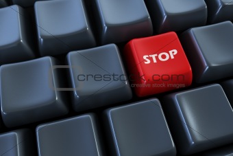 keyboard with "stop" button