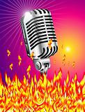 Flaming microphone