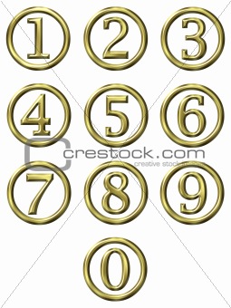 3D Golden Framed Numbers