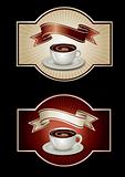 Sticker template with coffee