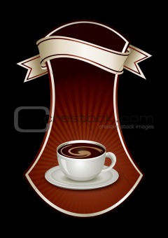 Sticker template with coffee