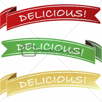 Delicious package or menu label ribbon