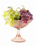 grapes in glass vase