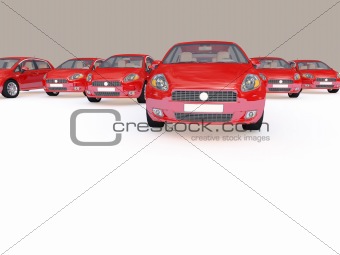 group of red cars