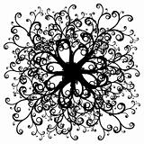 symmetrical curly black and white illustration