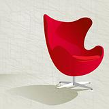 Red Retro 50s Egg Chair