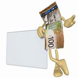 Money With Blank Sign