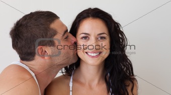 Husband Kissing his wife