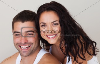 Couple smiling at the camera