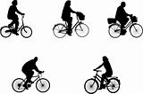 people on bicycle silhouettes