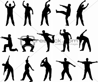 Image 1781737: exercise and stretch out silhouettes from Crestock Stock  Photos