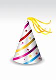 illustration of a colorful party hat 