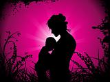 garden background with silhouette