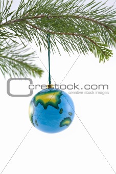 Globe Christmas Ornament showing Asia