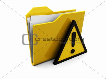 folder icon and attention sign