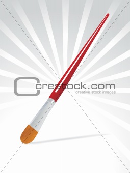 rounded paint brush, vector illustration