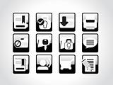 set of abstract icons; black vector illustration