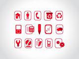 set of abstract red logos, vector illustration