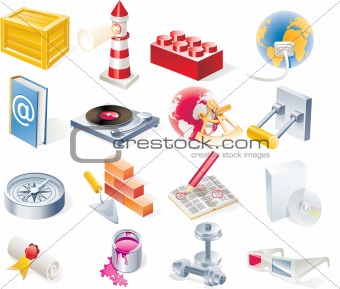 Vector objects icons set. Part 15