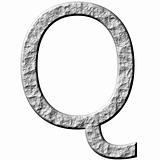 3D Stone Letter Q