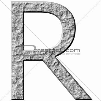 3D Stone Letter R