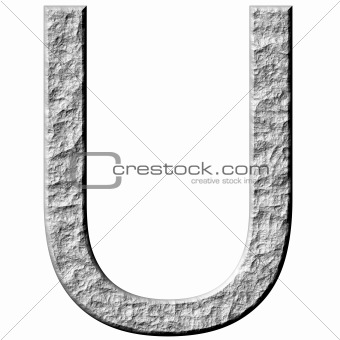 3D Stone Letter U