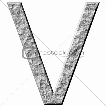 3D Stone Letter V